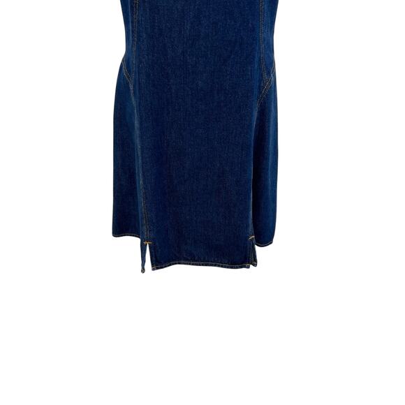 Re/Done Denim Split-Front Racerback Minidress Dress Blue Size Medium - Picture 5 of 14